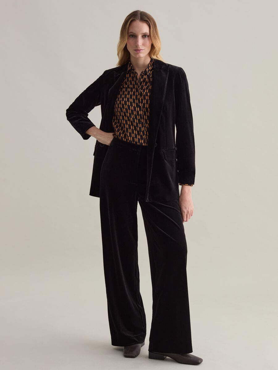 Wide-leg trousers in velvet_0