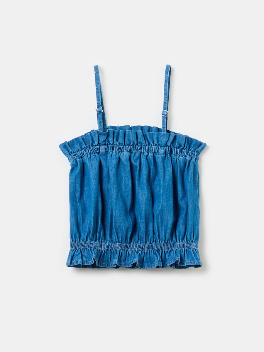 Denim top with frills_1