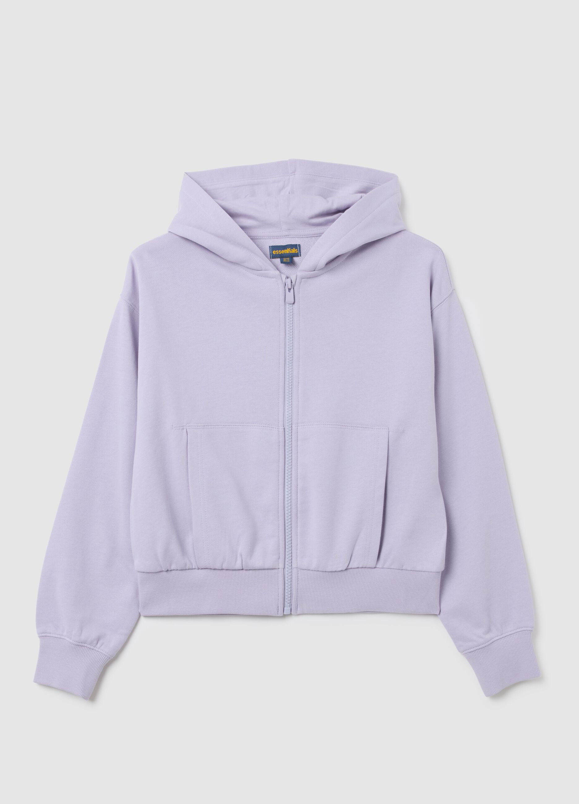 Girls' purple pure cotton regular fit hoodie
