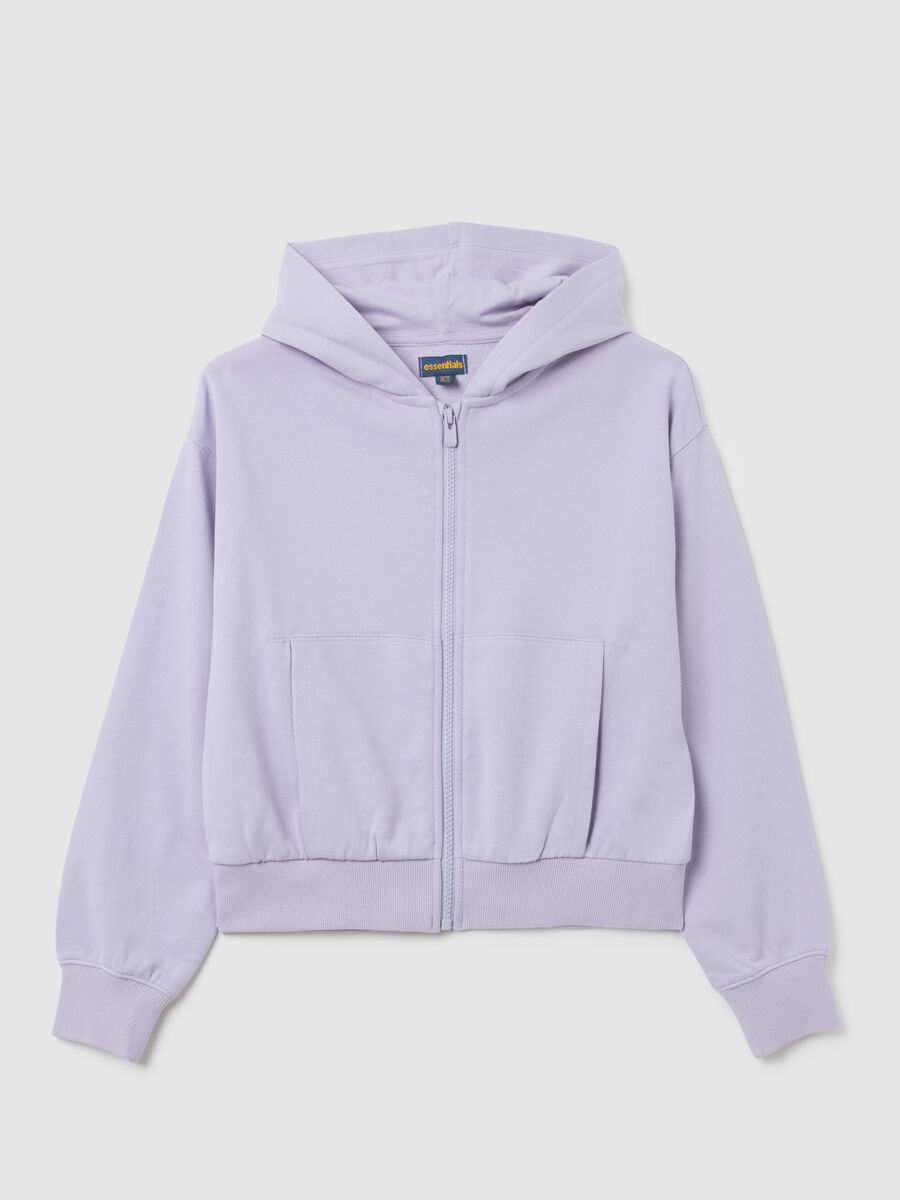 Girls' purple pure cotton regular fit hoodie_0