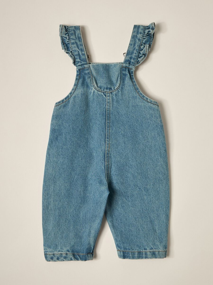Salopette in denim di puro cotone IANA neonata_1