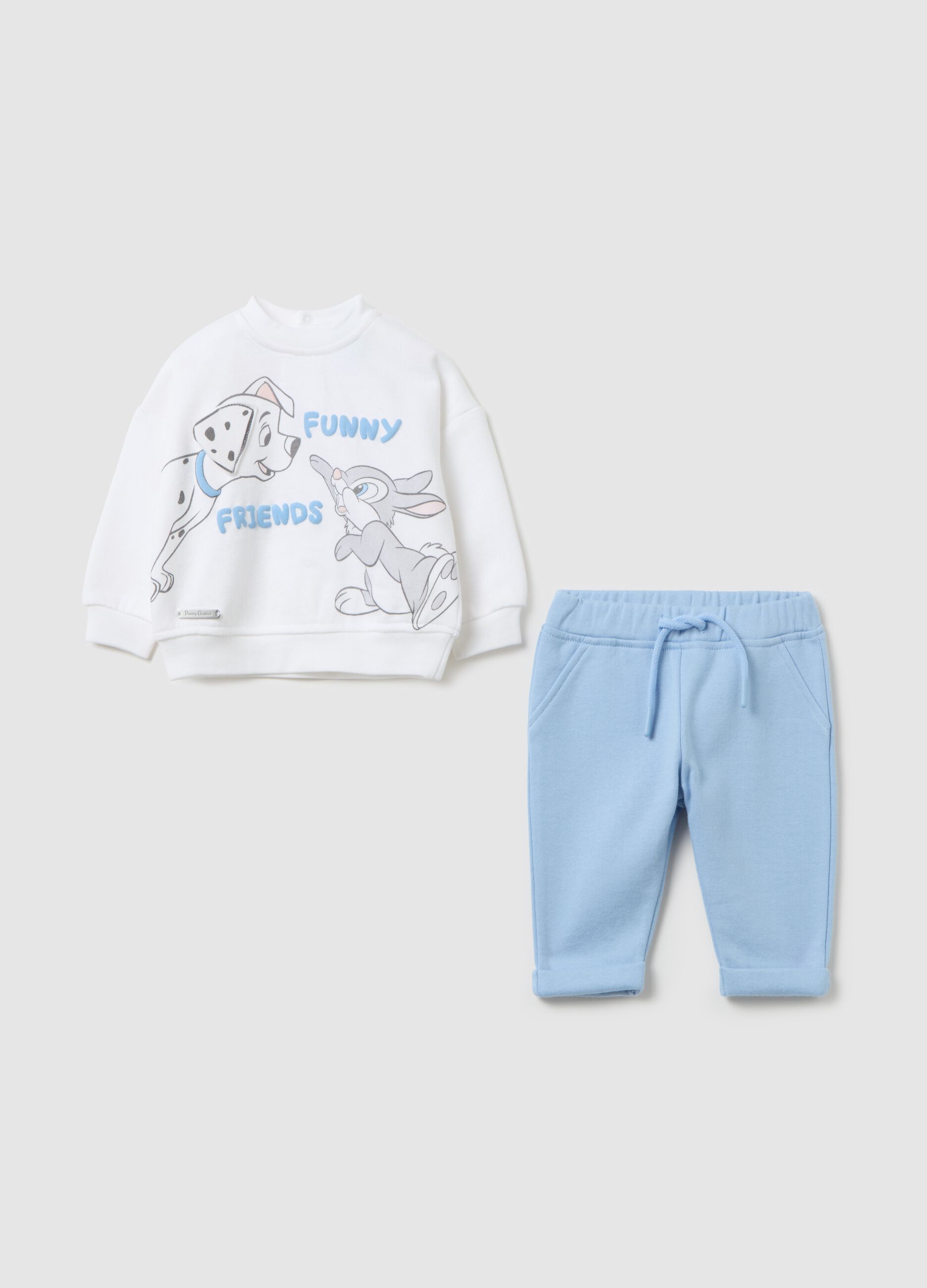 Cotton jogging set with Rolly and Thumper print
