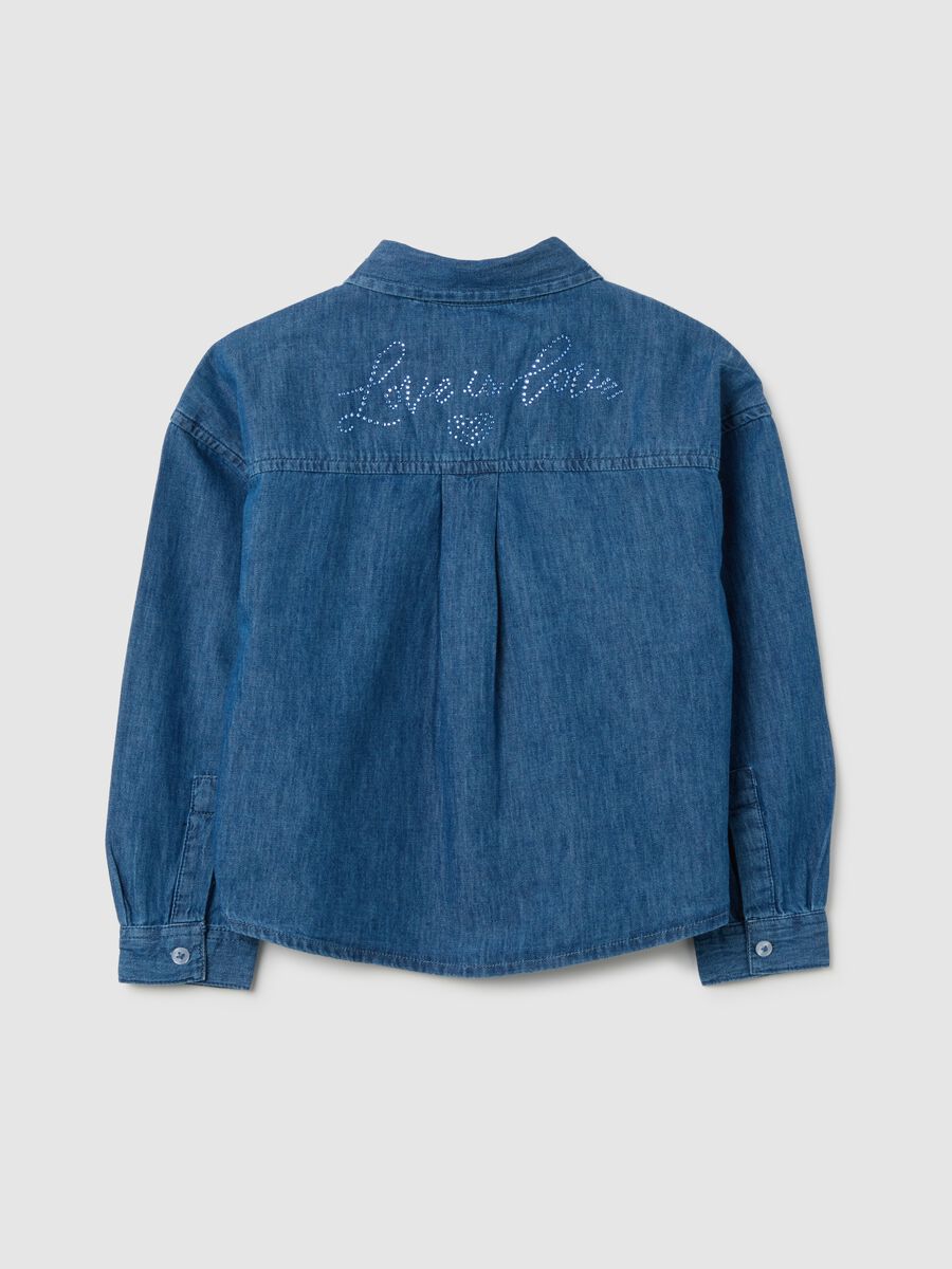 Girls' pure cotton denim shirt regular fit_1