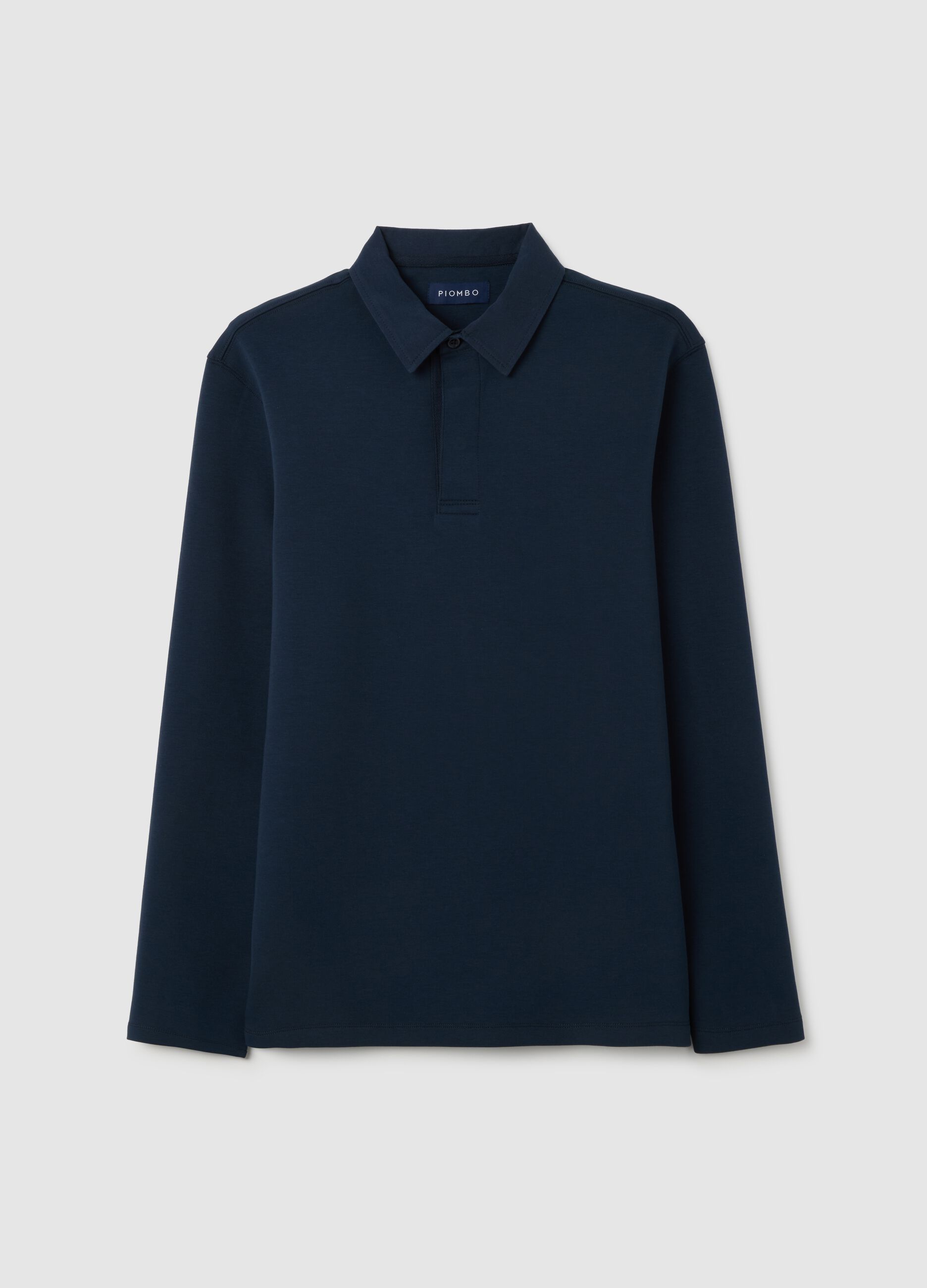 Polo in cotone elasticizzato blu regular fit