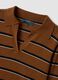 Brown viscose-blend polo-collar jumper, regular fit_2