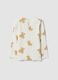 White stretchy organic cotton T-shirt with teddy bear print for baby girl_1
