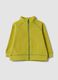 Felpa verde con girocollo e zip in pile regular fit_0