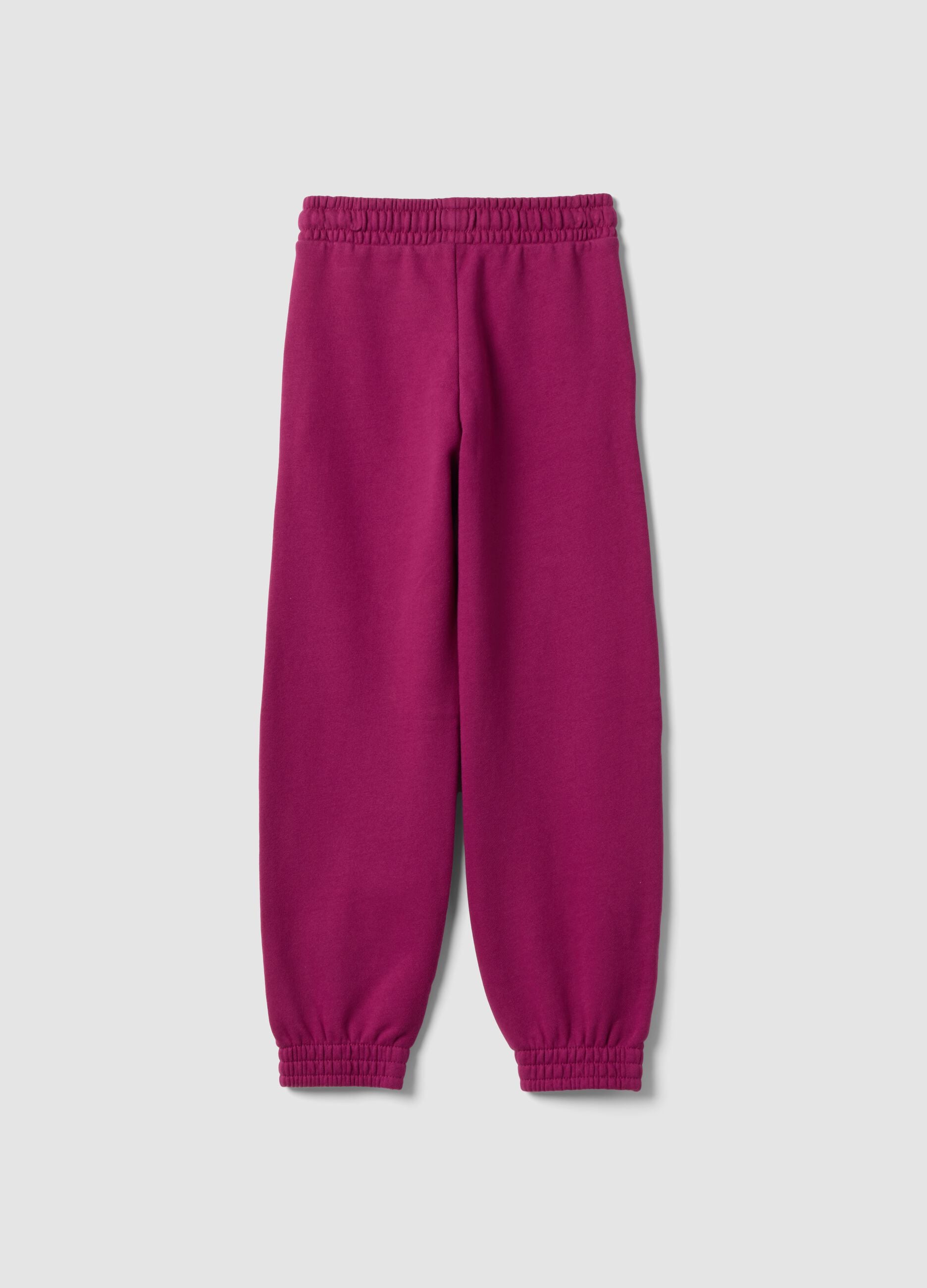 Purple organic cotton jogger trousers