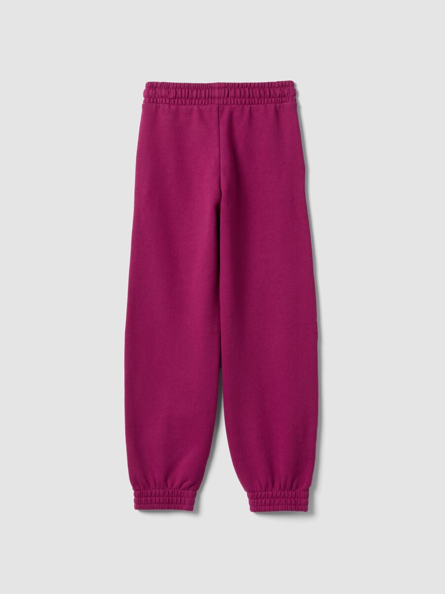 Pantaloni jogger viola in cotone organico_1