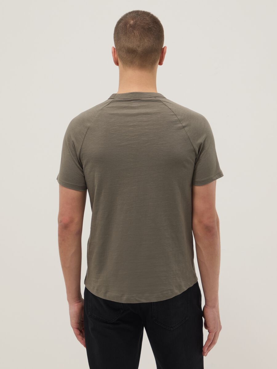 Regular fit green pure cotton T-shirt_3