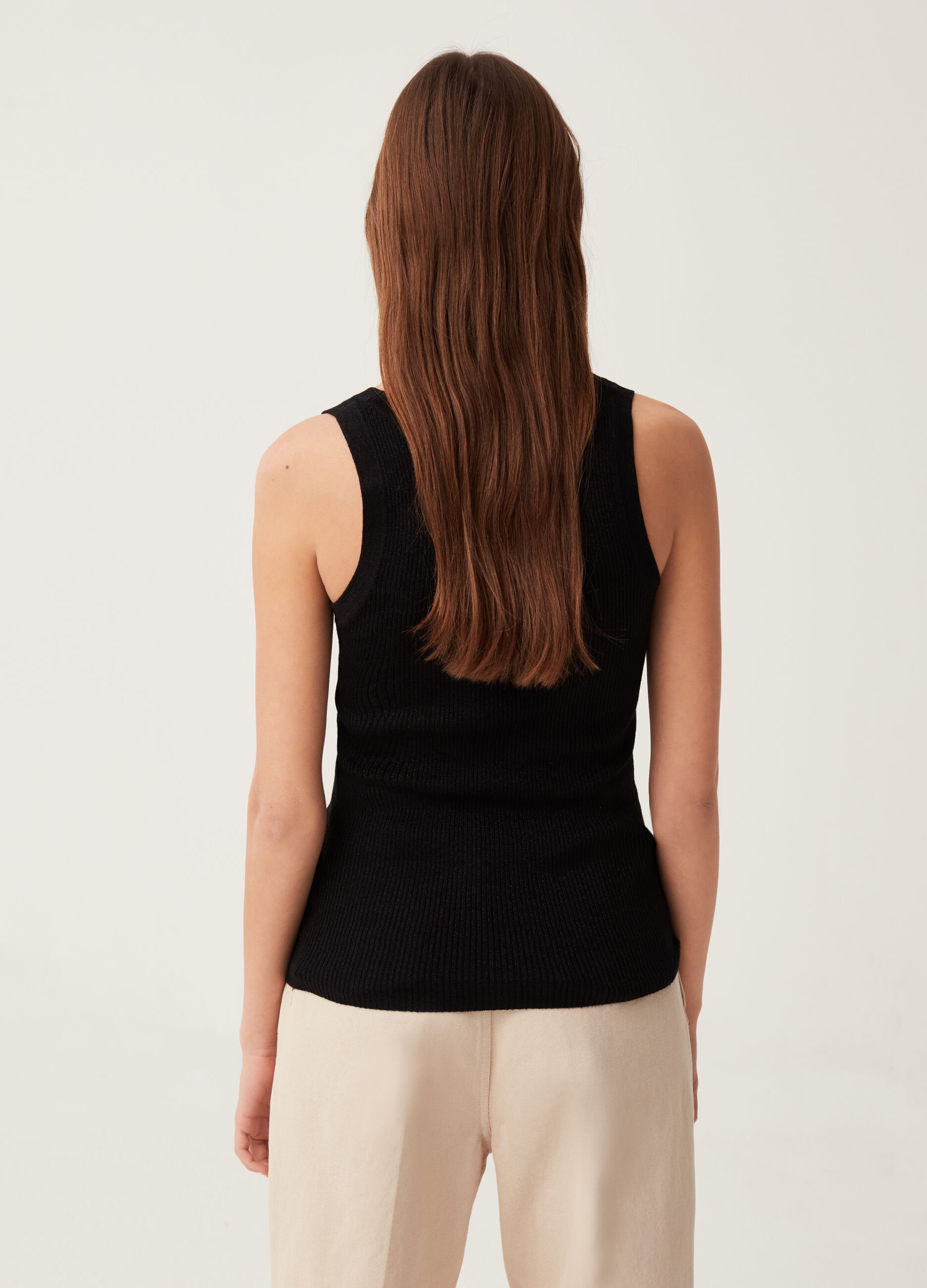 Tank top con lurex a costine_2