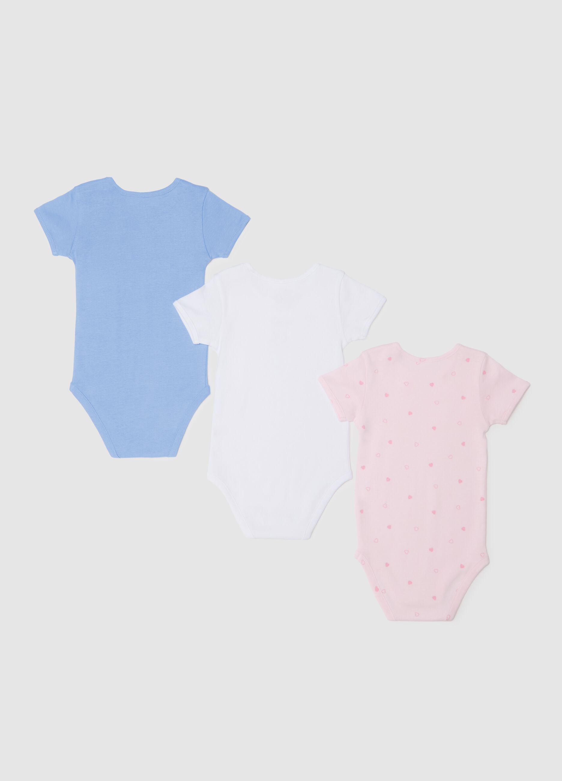 Three-pack bodysuits in organic cotton with print