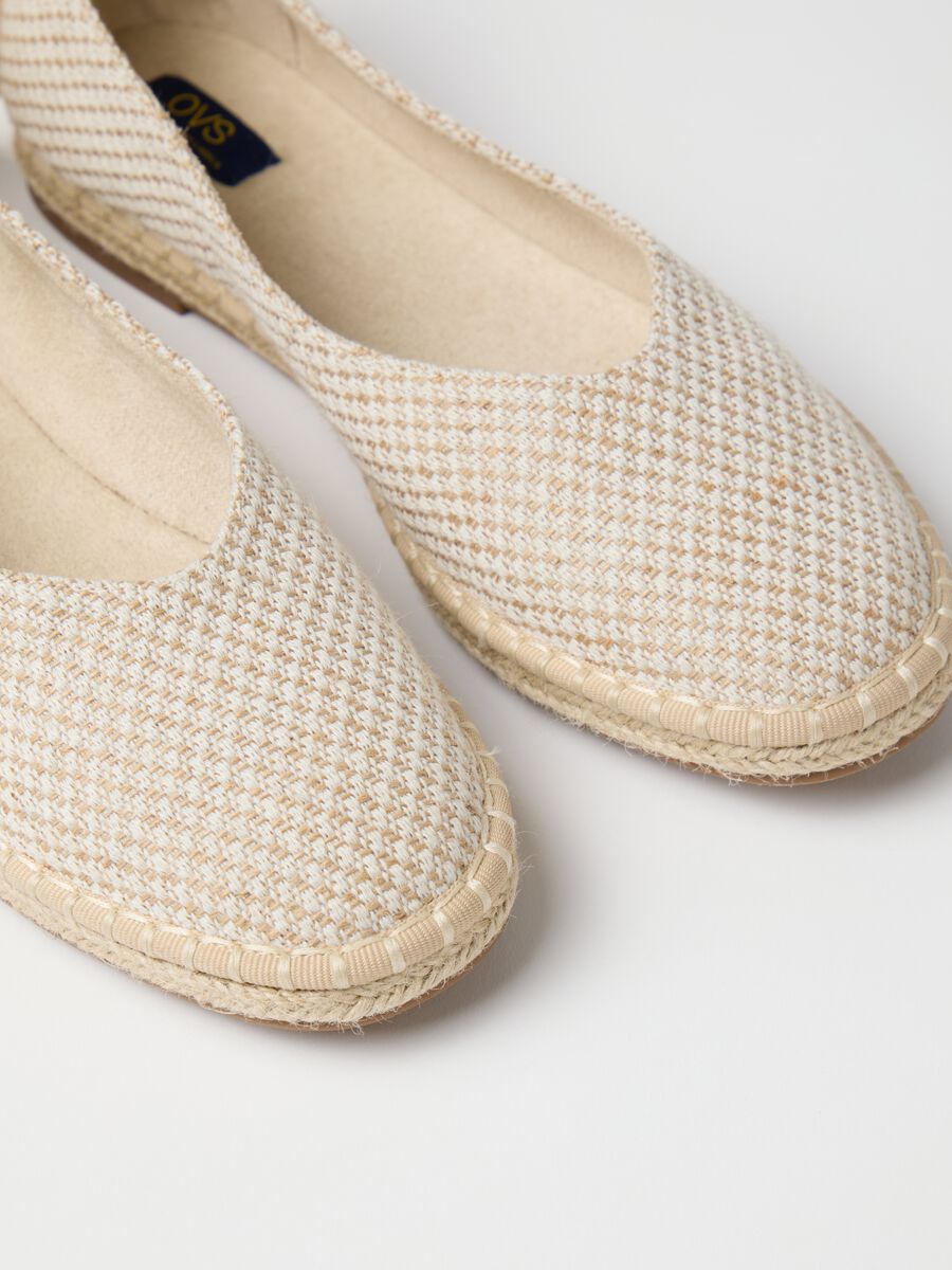 Women's Beige Fabric Ballet Flats_2