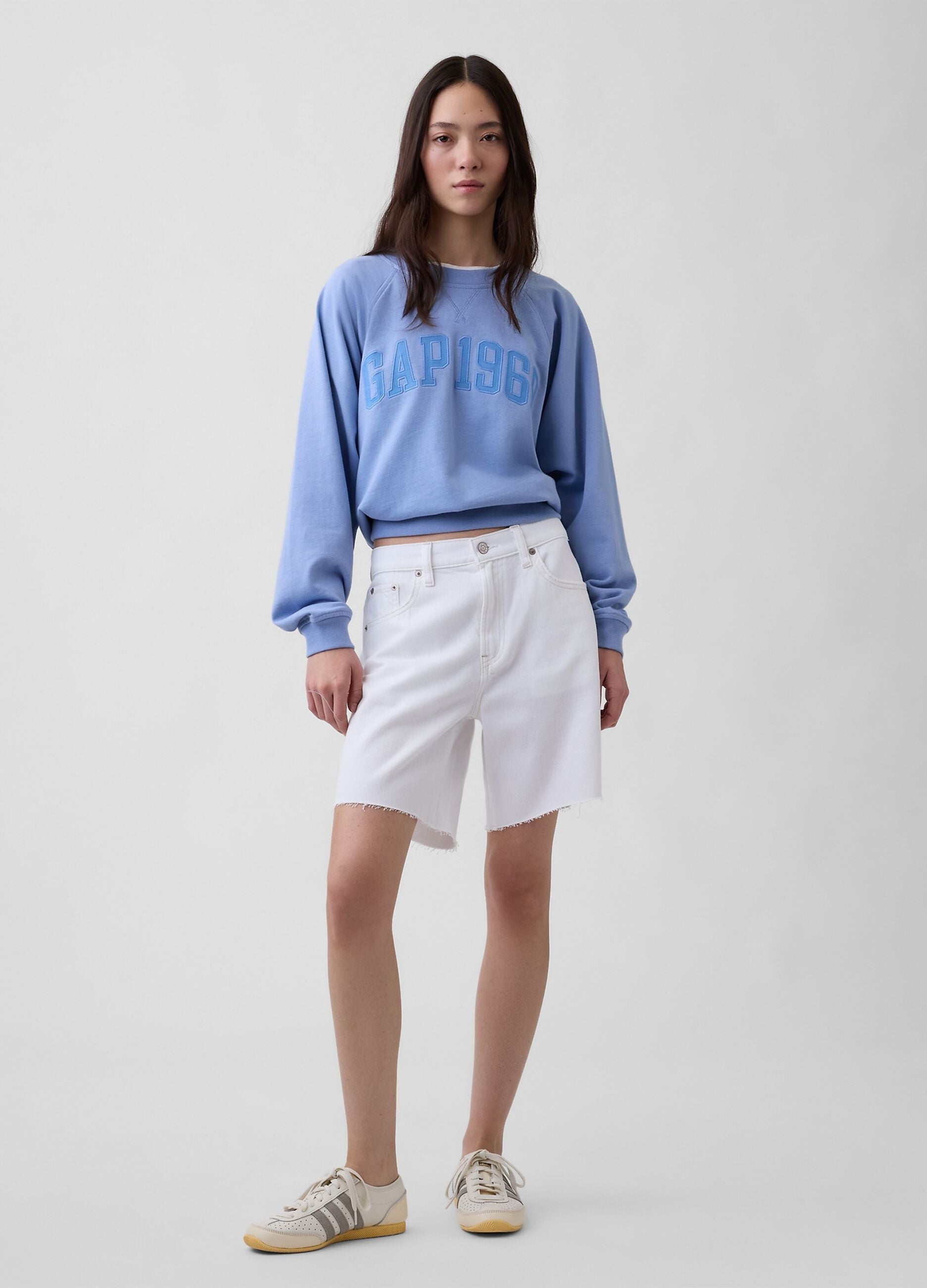 Cotton-blend crew-neck sweatshirt