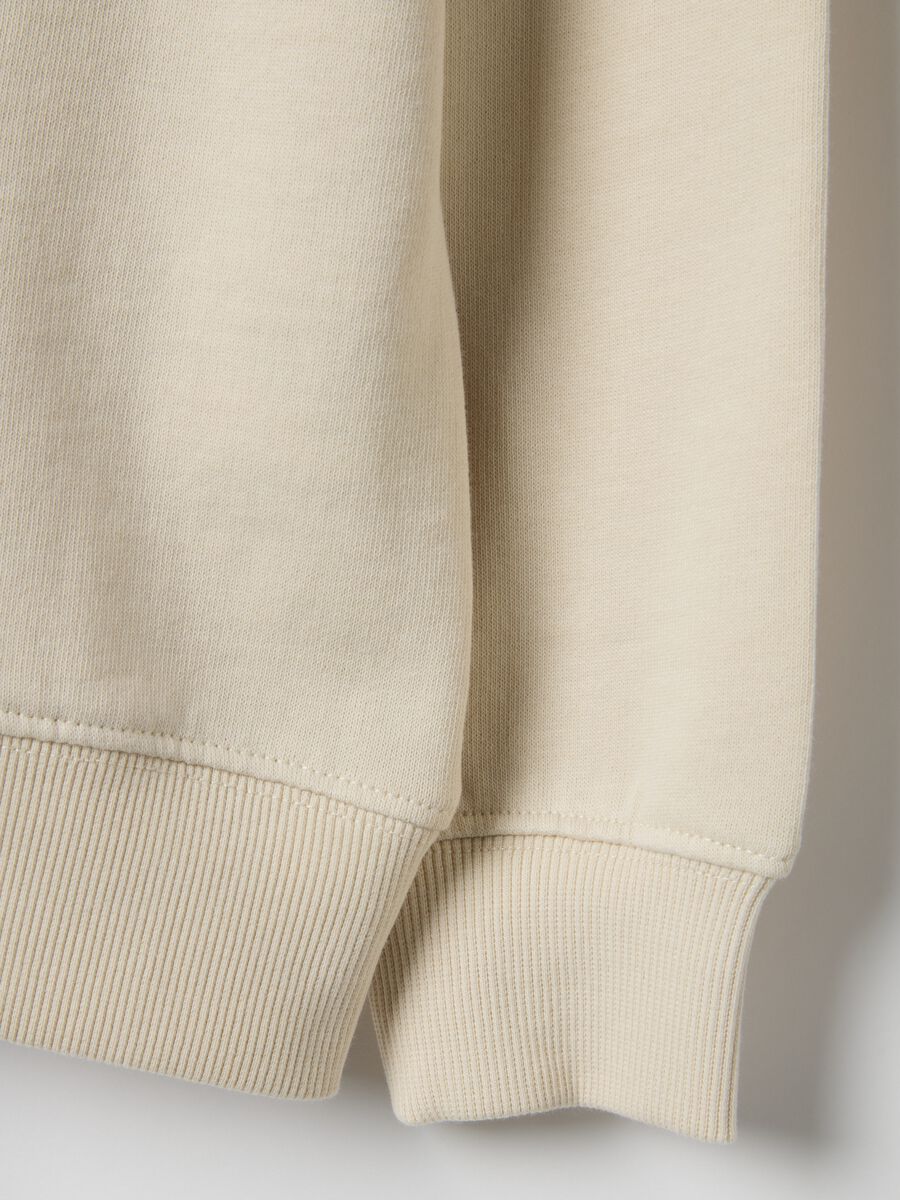 Beige Crew Neck Sweatshirt for Kids in Pure Cotton Regular Fit_3