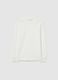 Kids' white turtleneck jumper in pure cotton regular fit_0