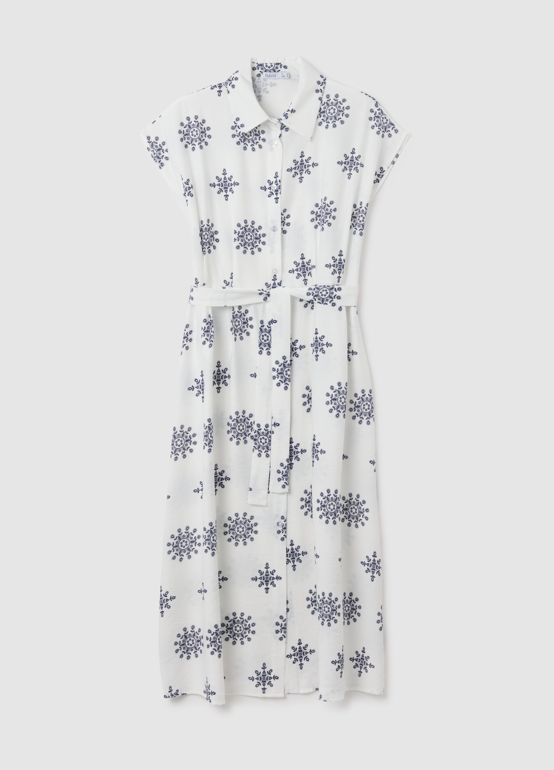 Women's long white dress in regular fit blend