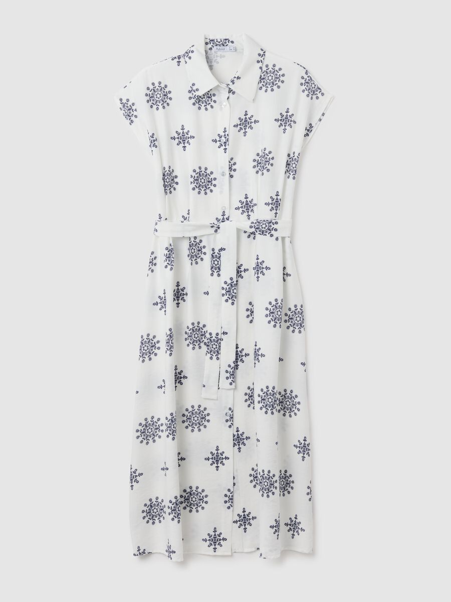 Women's long white dress in regular fit blend_0