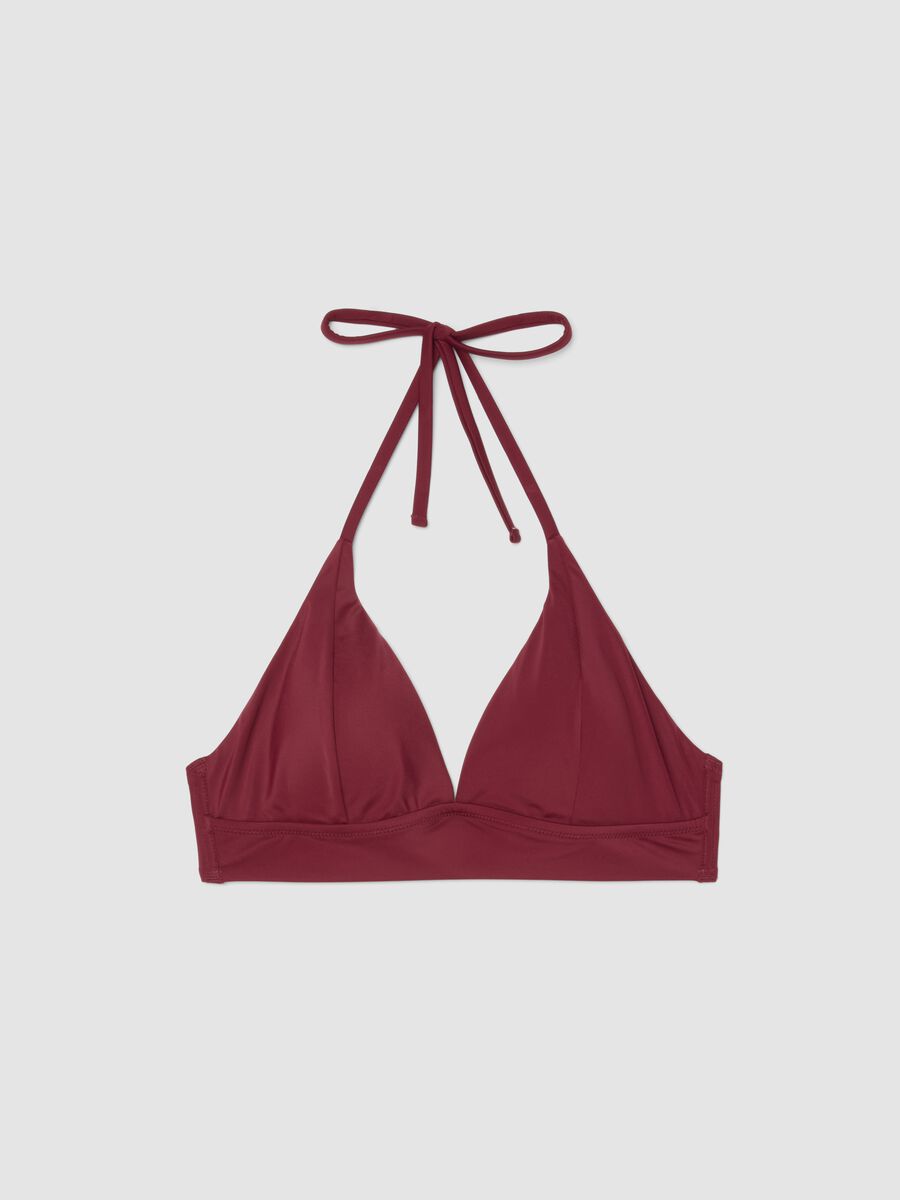 Top bikini elasticizzato rosso con imbottitura removibile_4