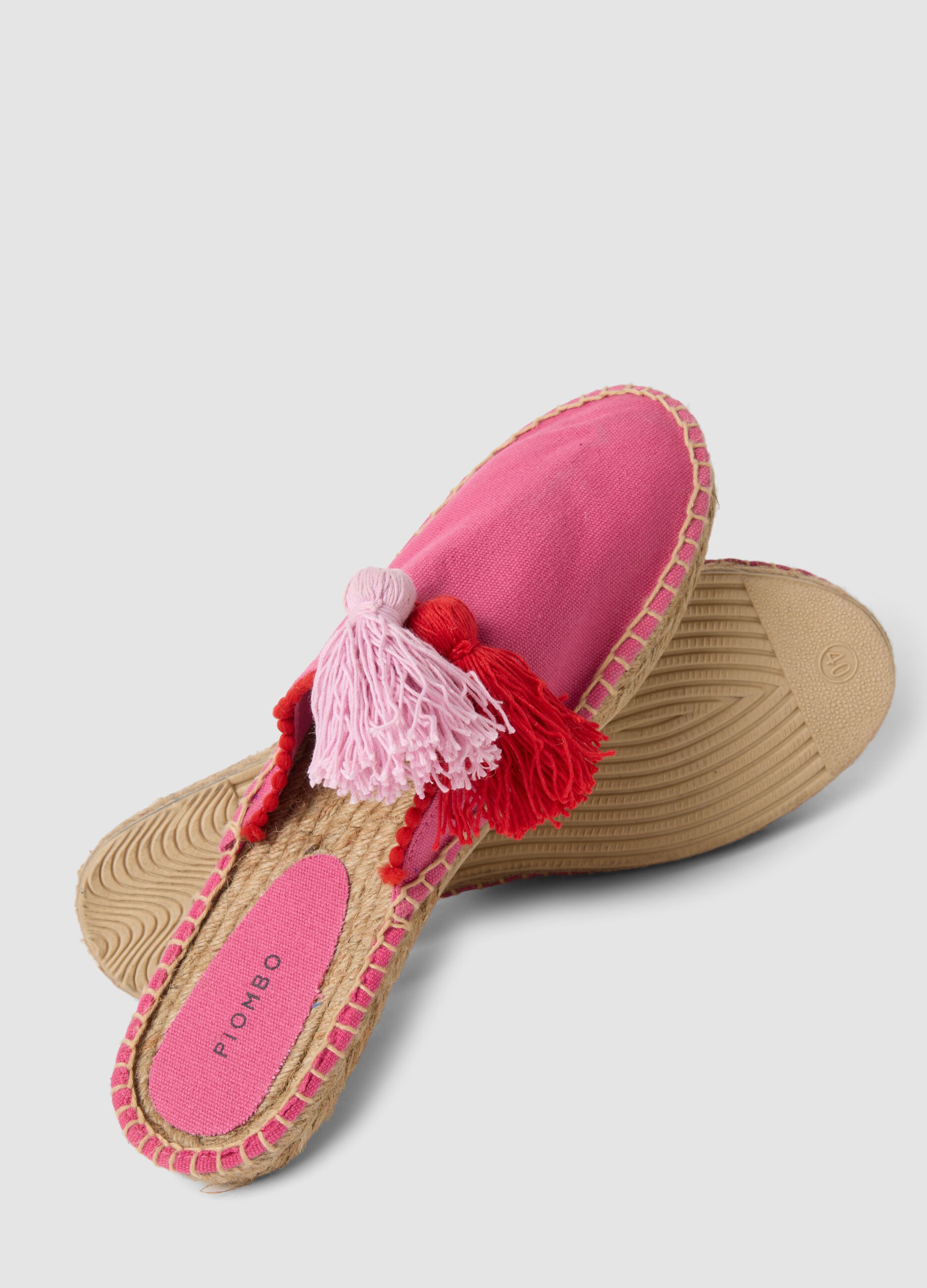 Pink Sliders with Tassels