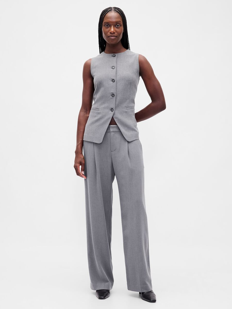 Grey Waistcoat in Stretch Fabric_1