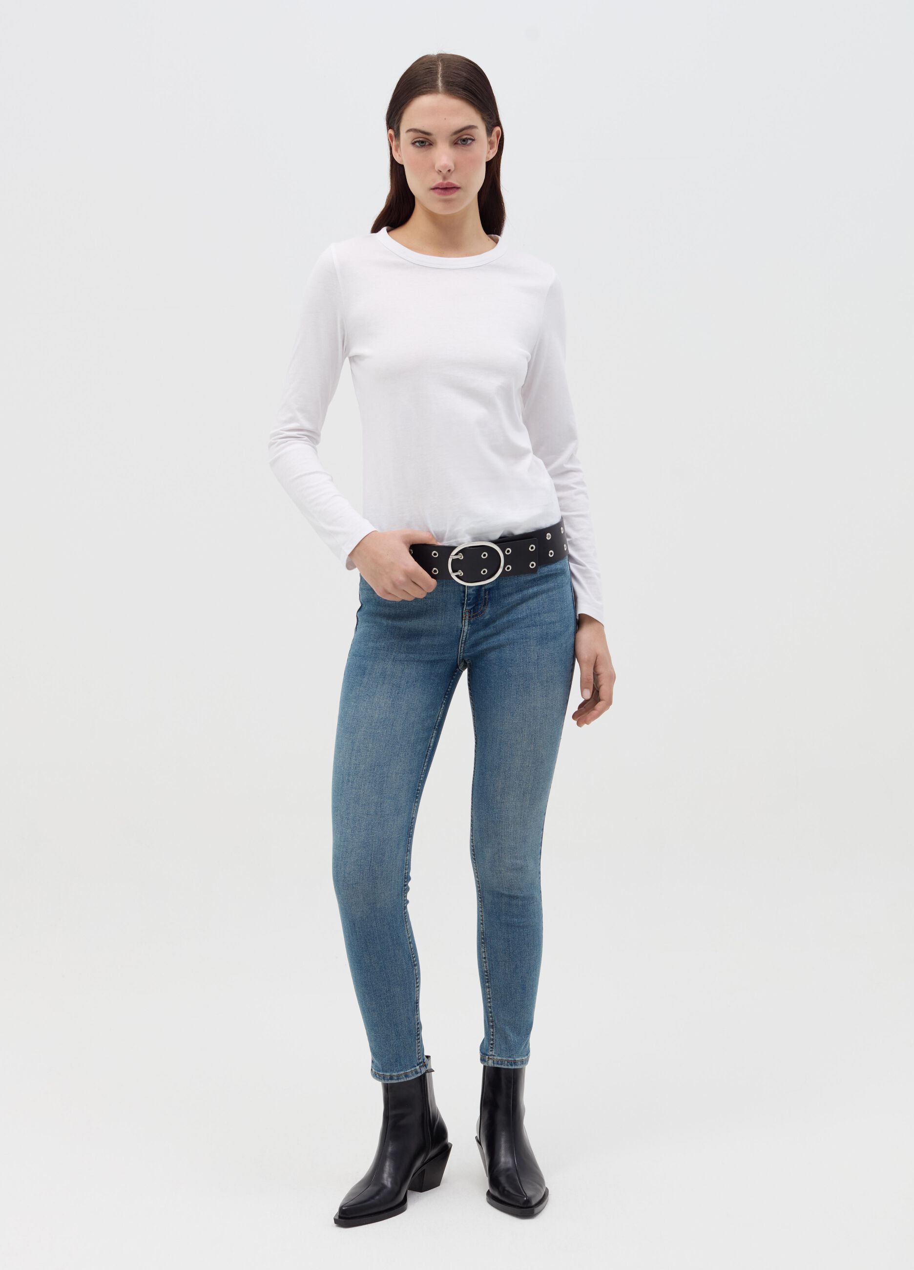 Cropped skinny-fit jeans
