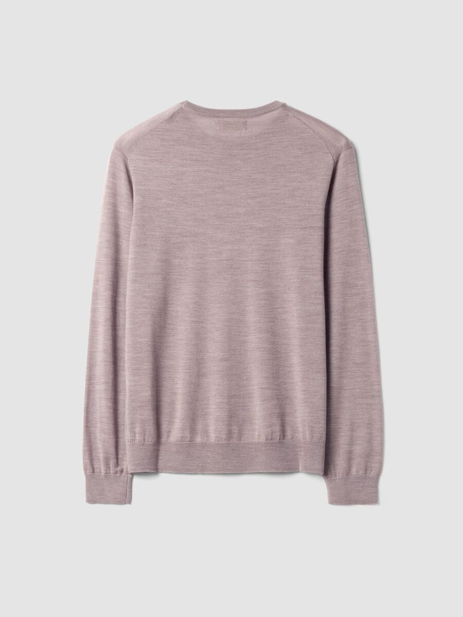 Maglia beige girocollo in pura lana merino regular fit_6