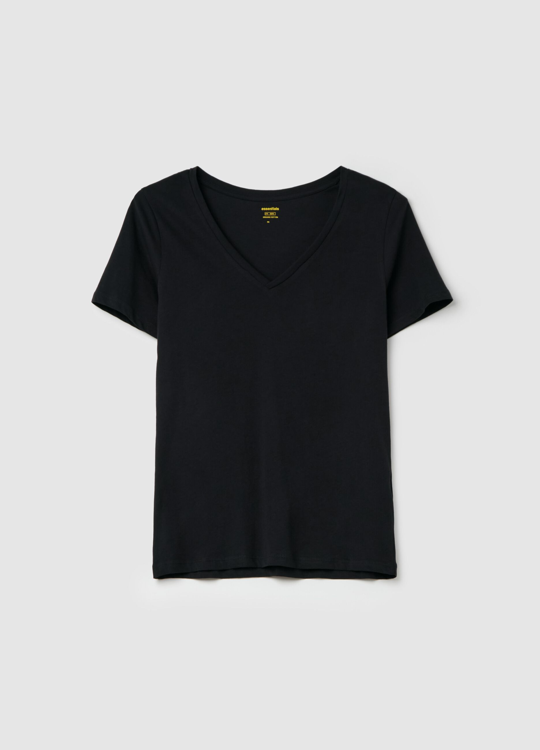 Organic cotton T-shirt with V neck
