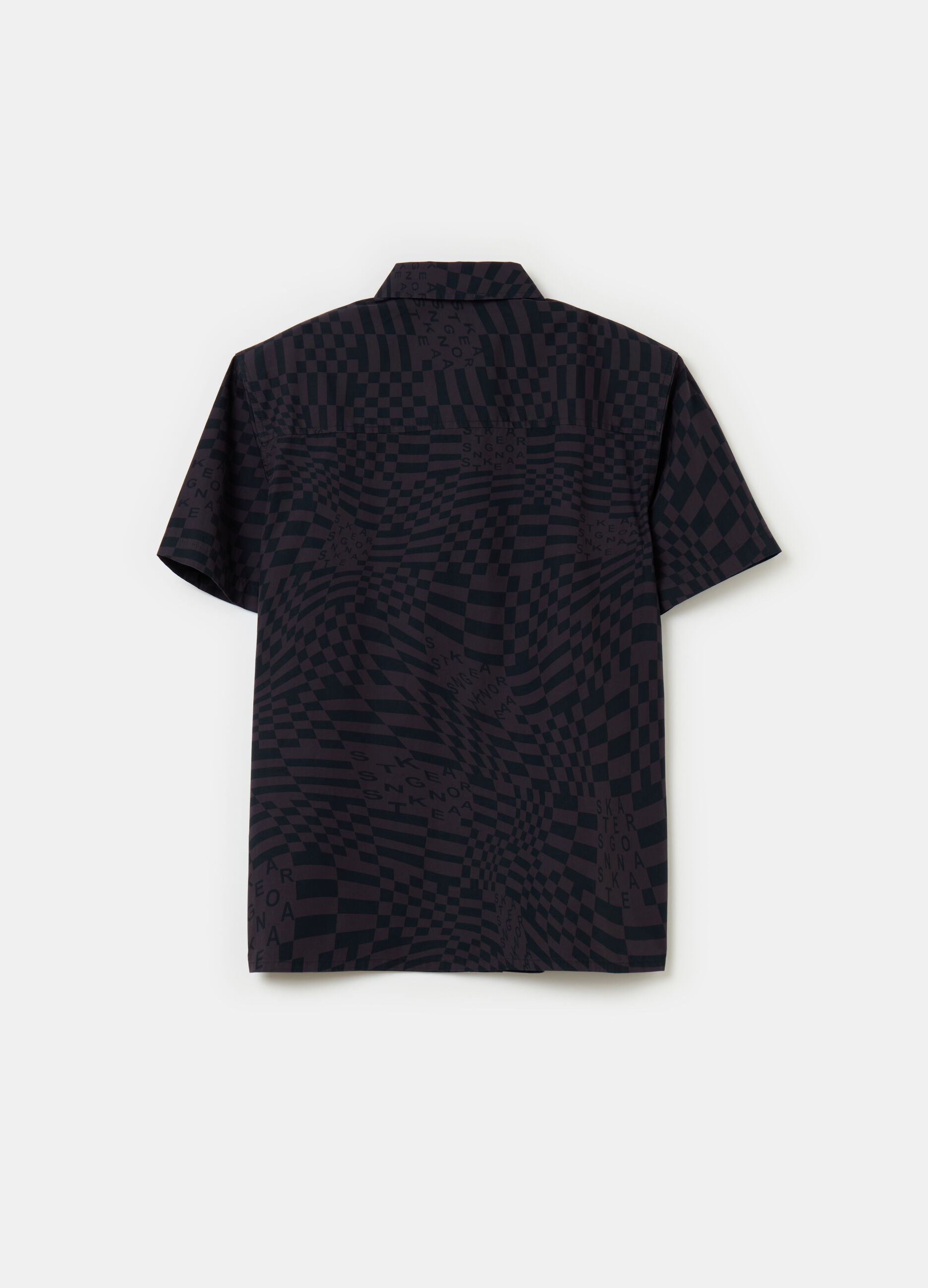 Poplin shirt with optical print
