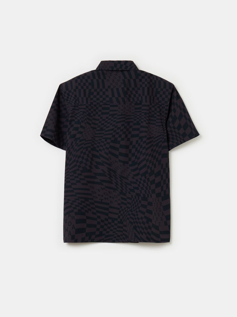 Poplin shirt with optical print_1