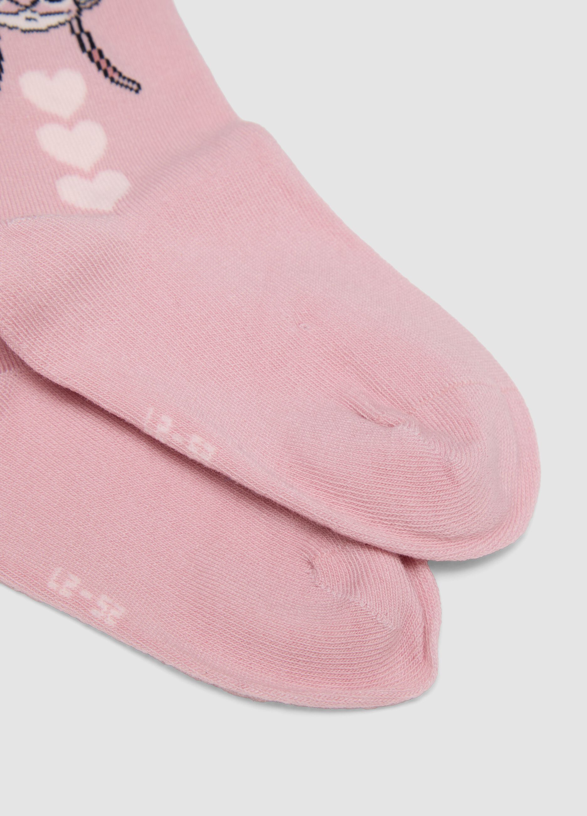 3-pack of stretchy organic cotton mid-calf socks with Stitch print