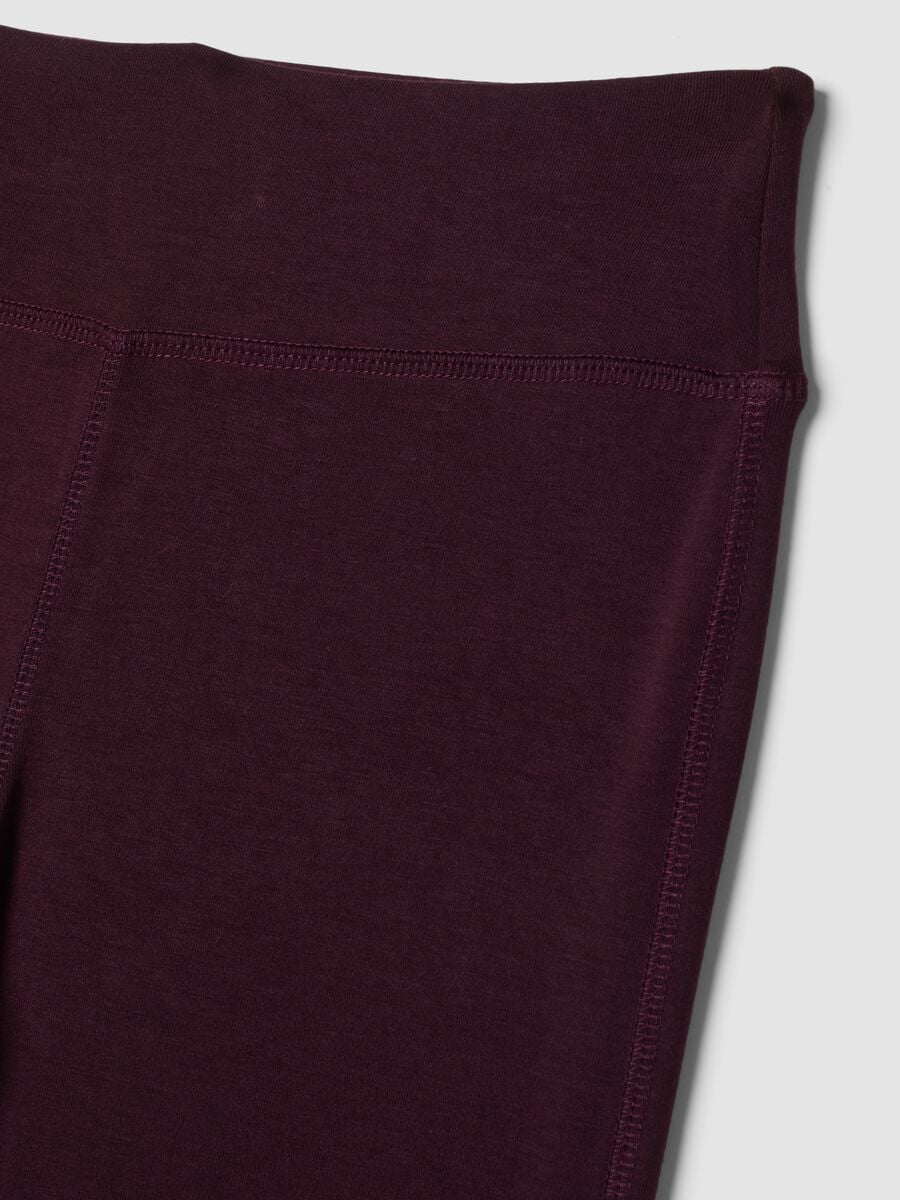 Leggings viola flare fit in viscosa jersey elasticizzata_1