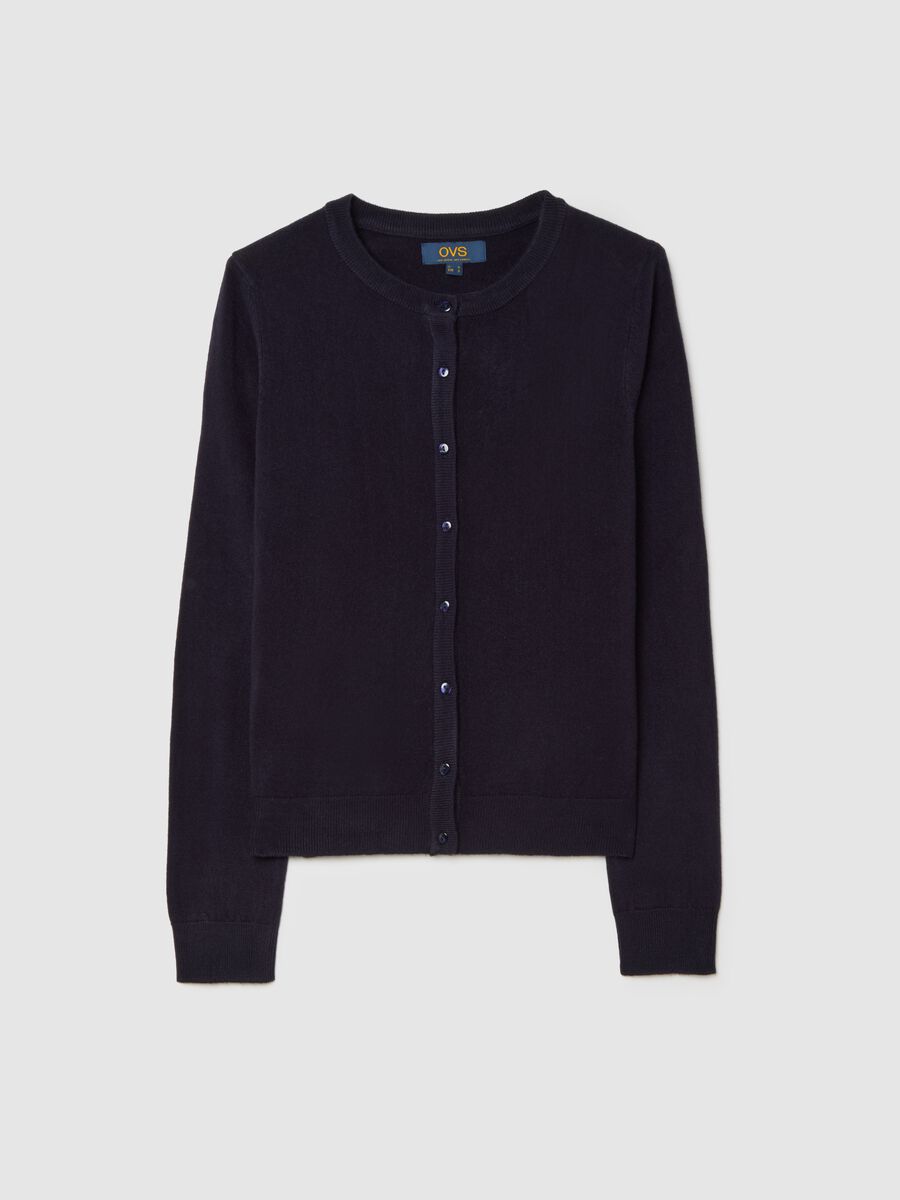 Black Cardigan in Pure Acrylic_0