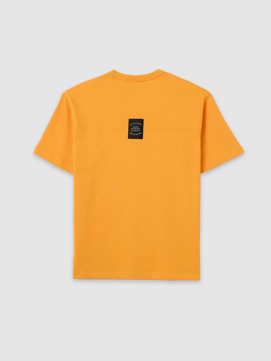 Orange short-sleeved T-shirt with Union Square print_4