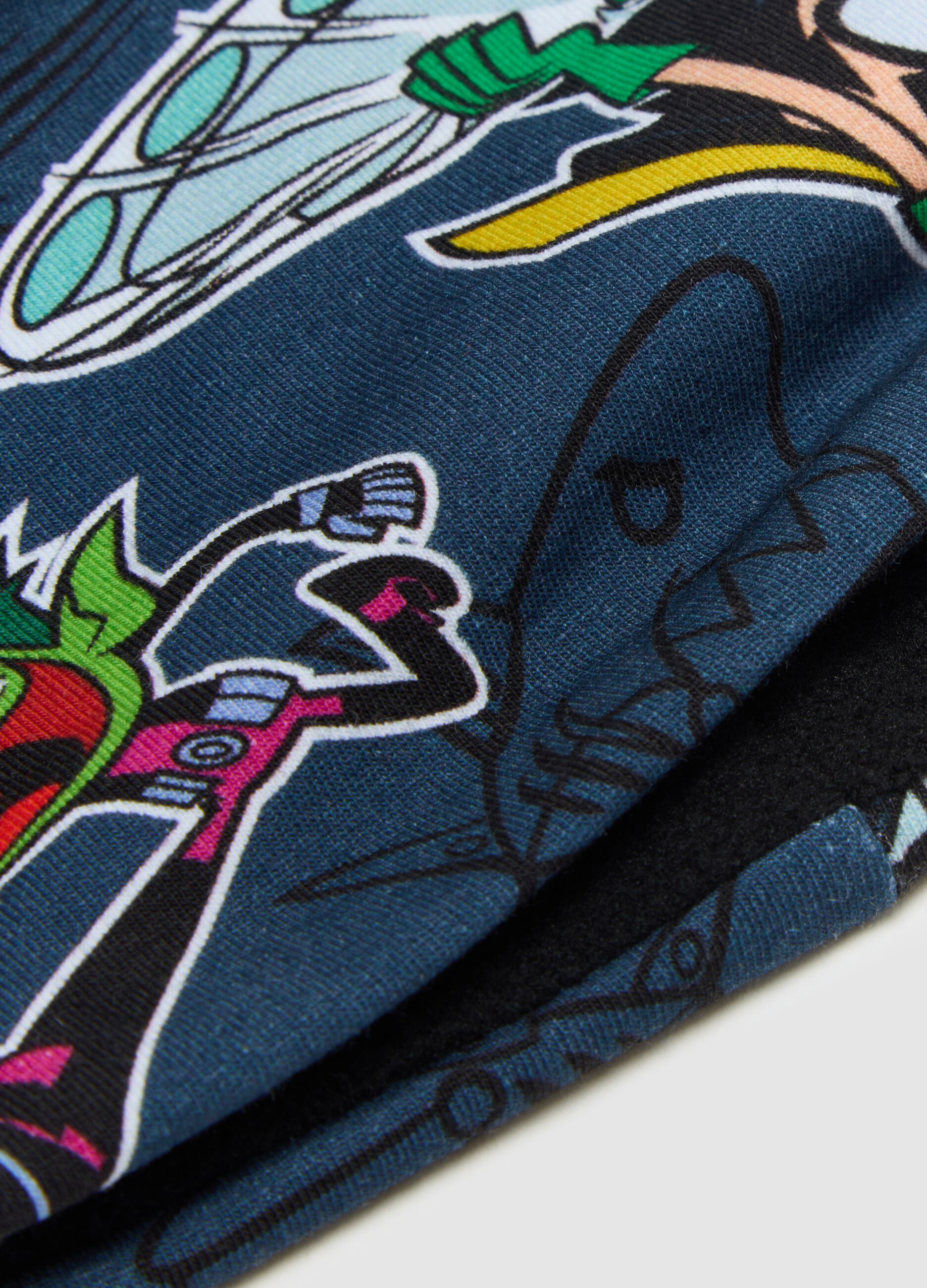 Berretto da bambino in cotone multicolor con stampa Teen Titans