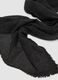 Black wool-blend scarf with fringed edges_2