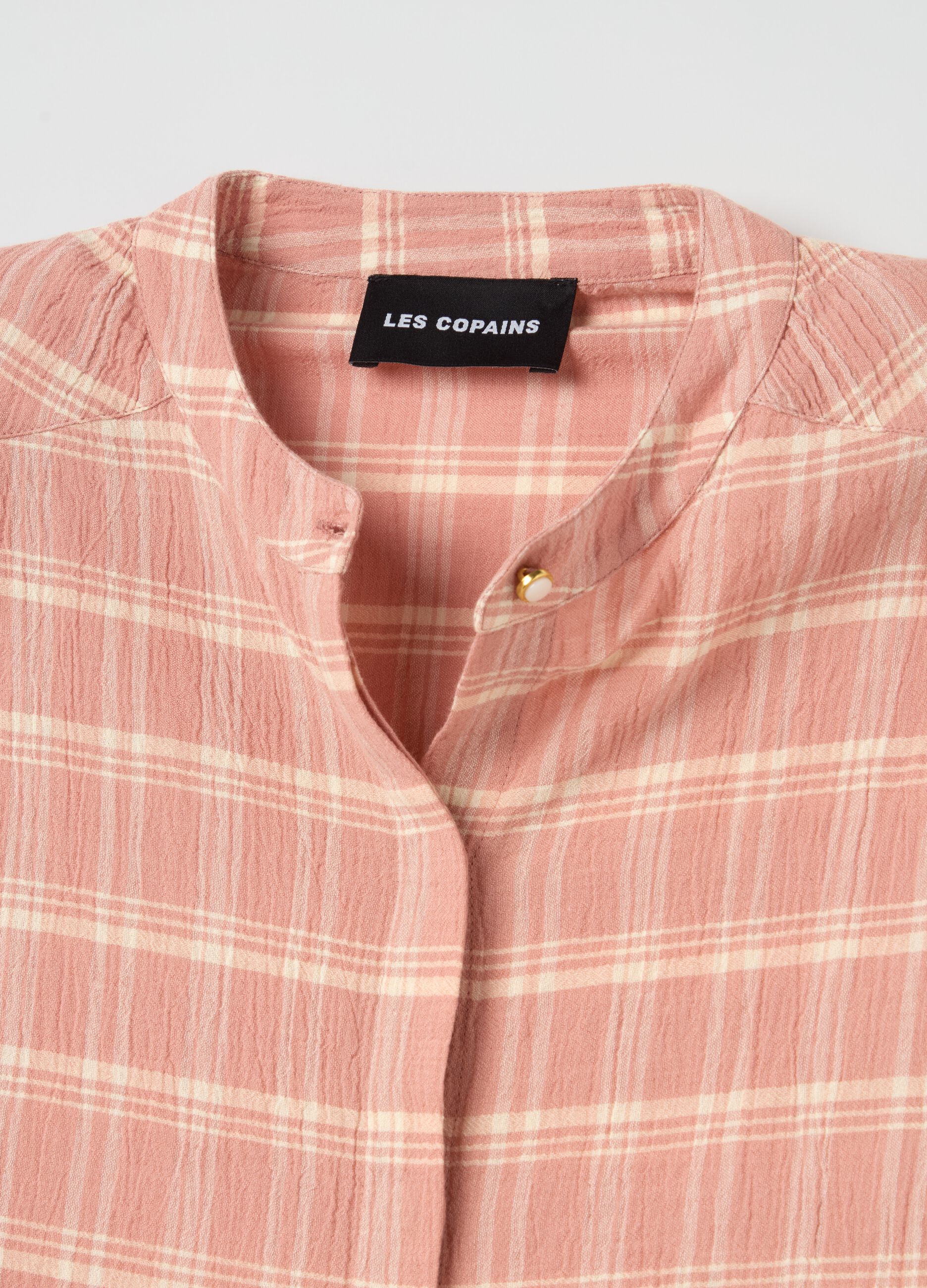 Shirt in crêpe with check pattern