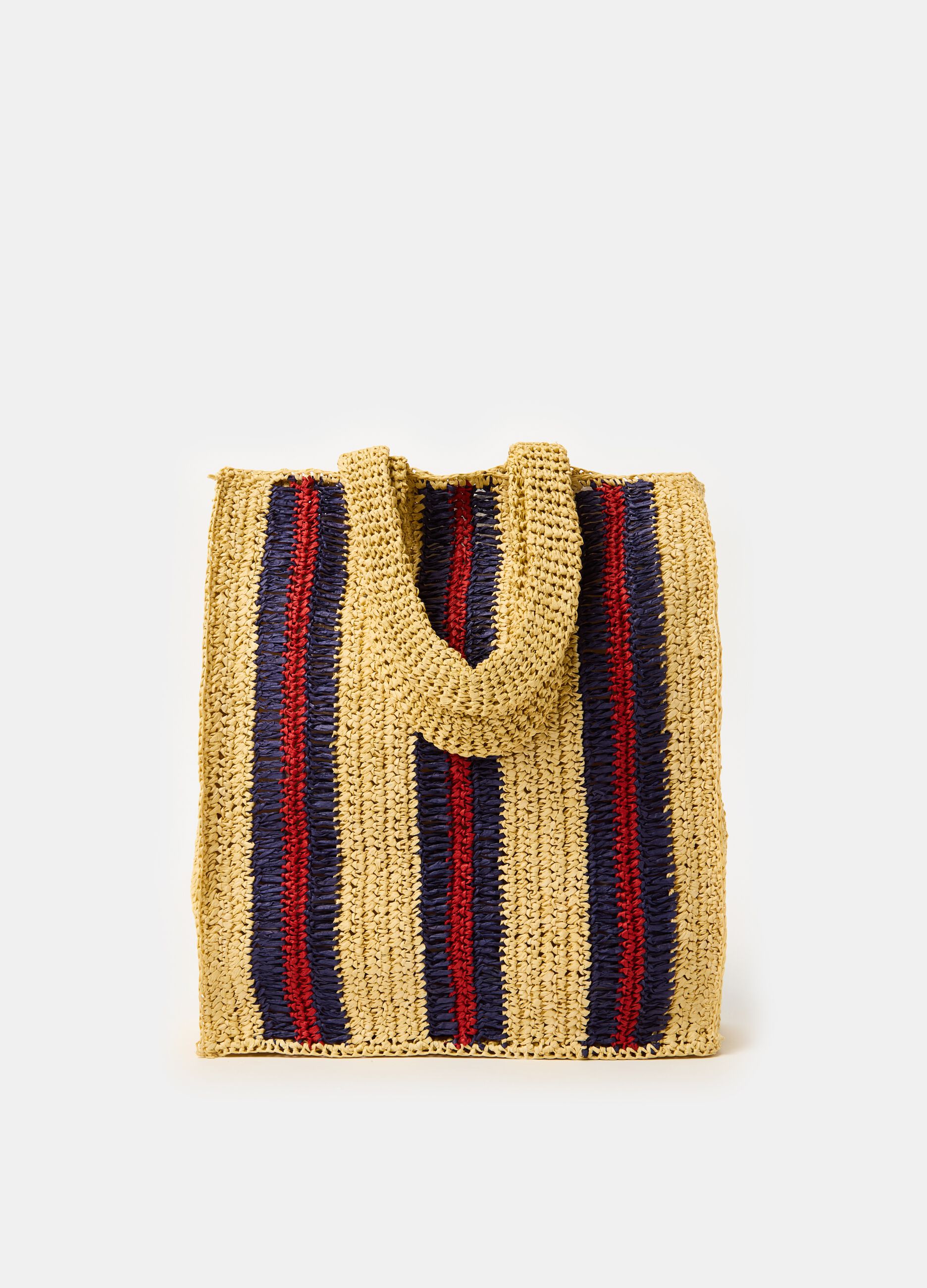 Ovs Tote bag in rafia a righe