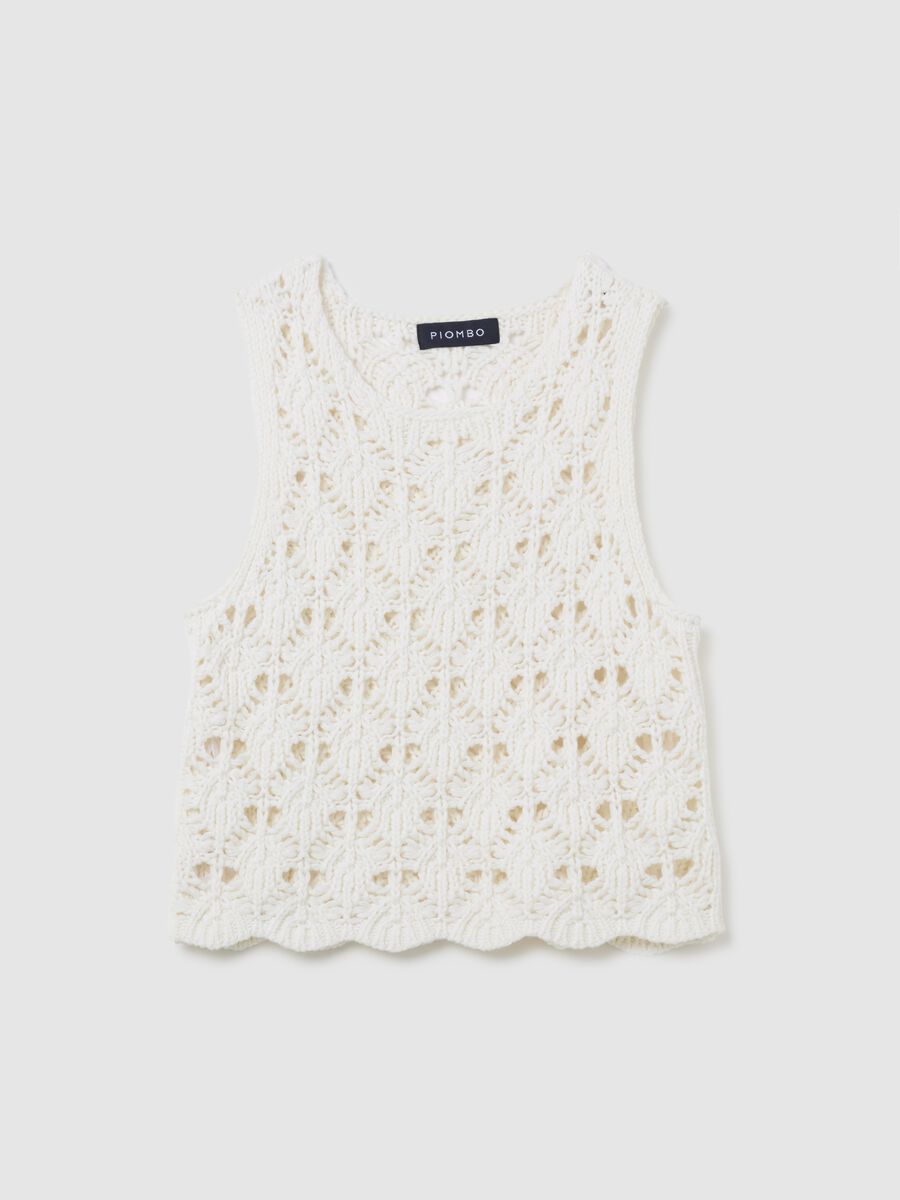 White tank top in crochet cotton_4