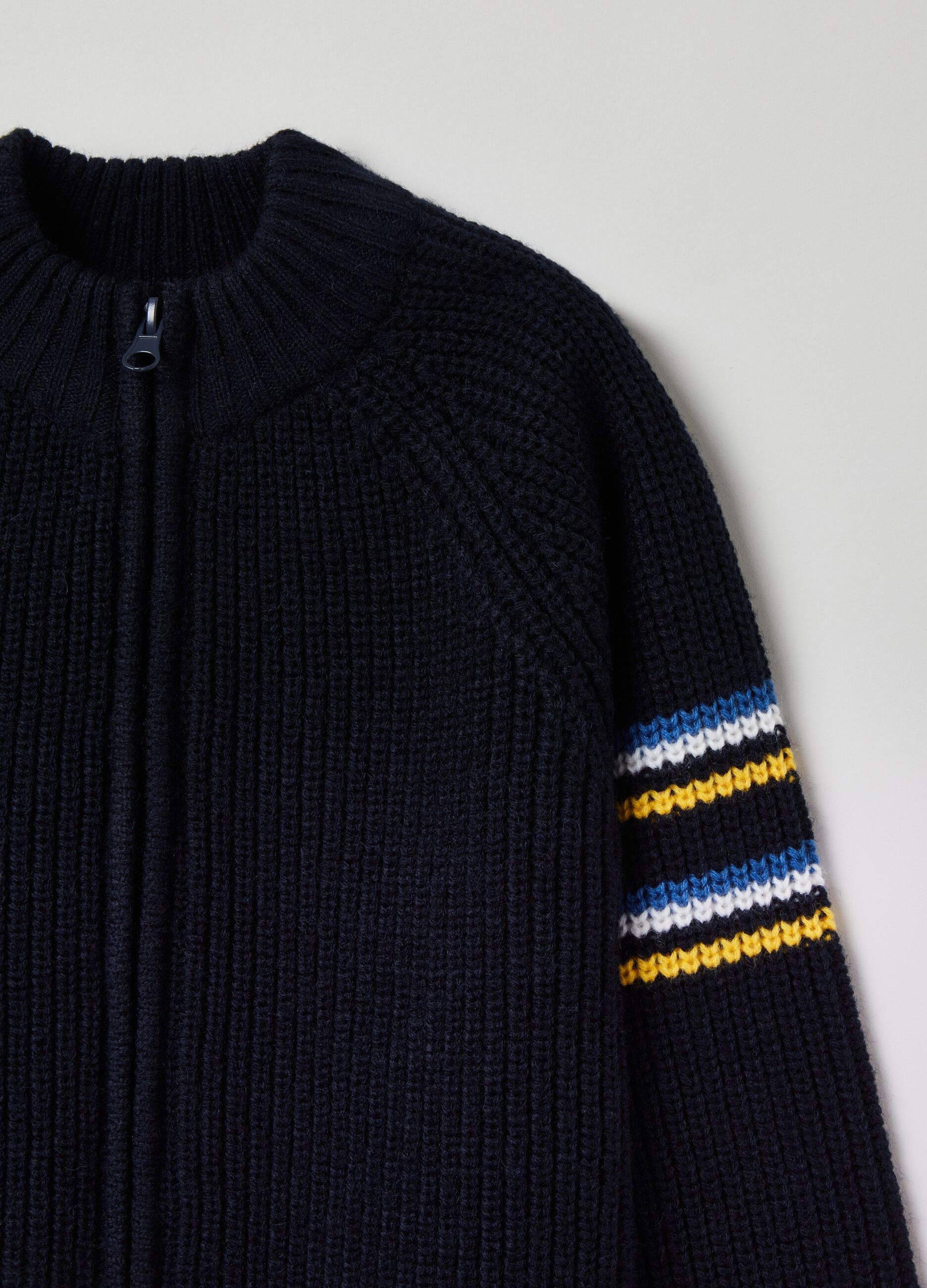 Full-zip in maglia a coste_2