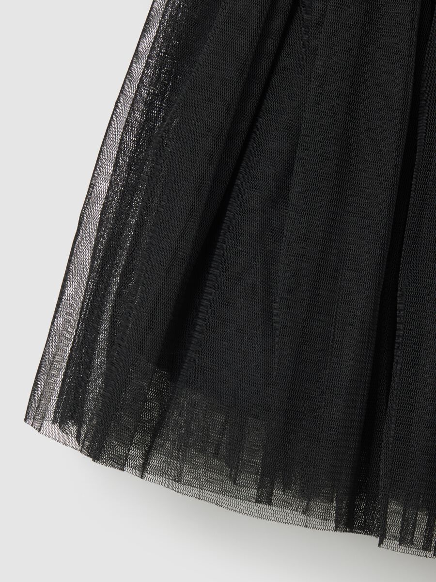Black Regular Fit Kids' Tulle Skirt_2