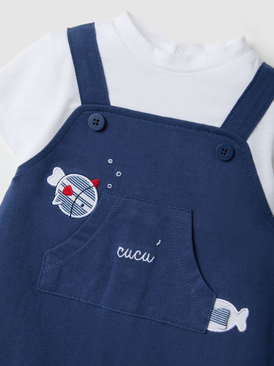 Tutina in puro cotone multicolor da neonato con chiusura a snap_2