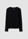 Black long-sleeve pure cotton T-shirt_4