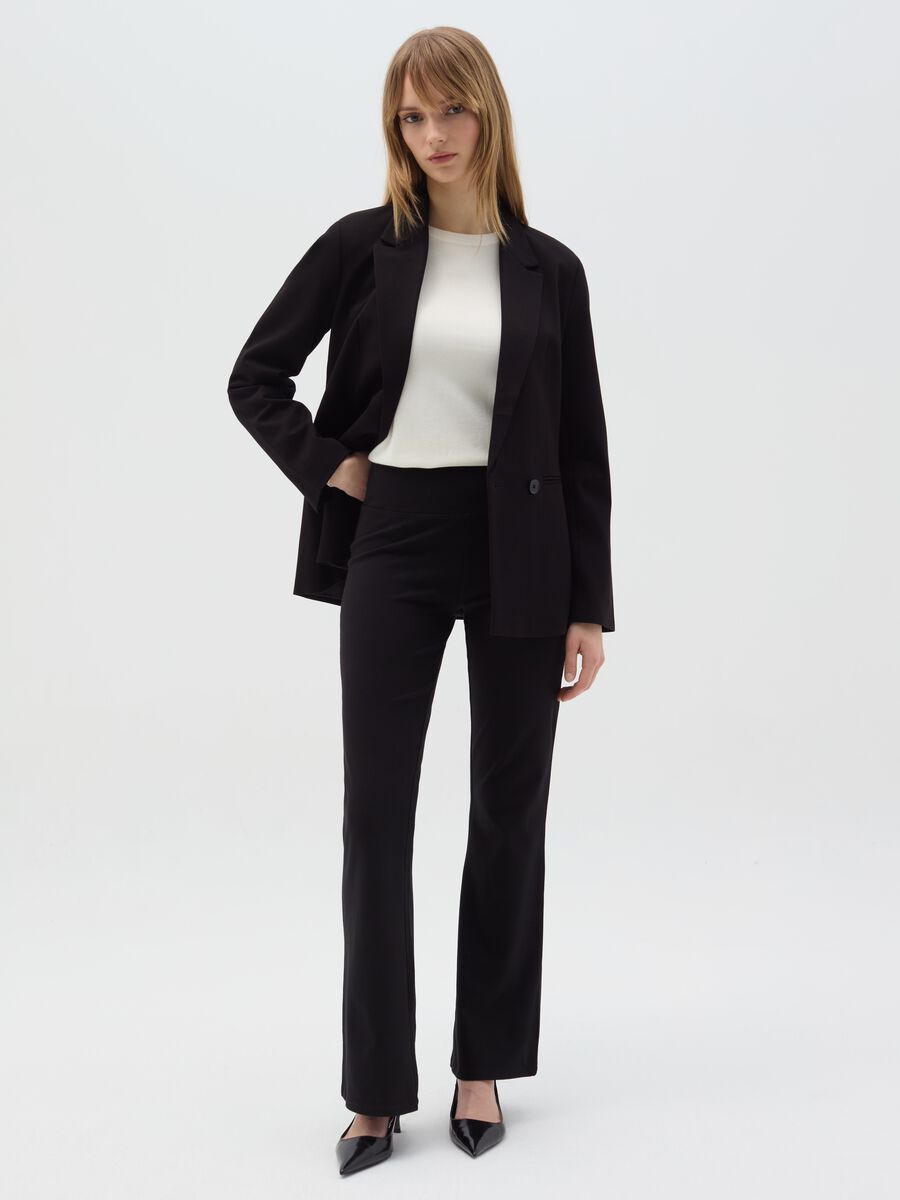 Essential flare-fit stretch cotton leggings_0