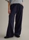 Blue stretch cotton trousers with regular fit_1