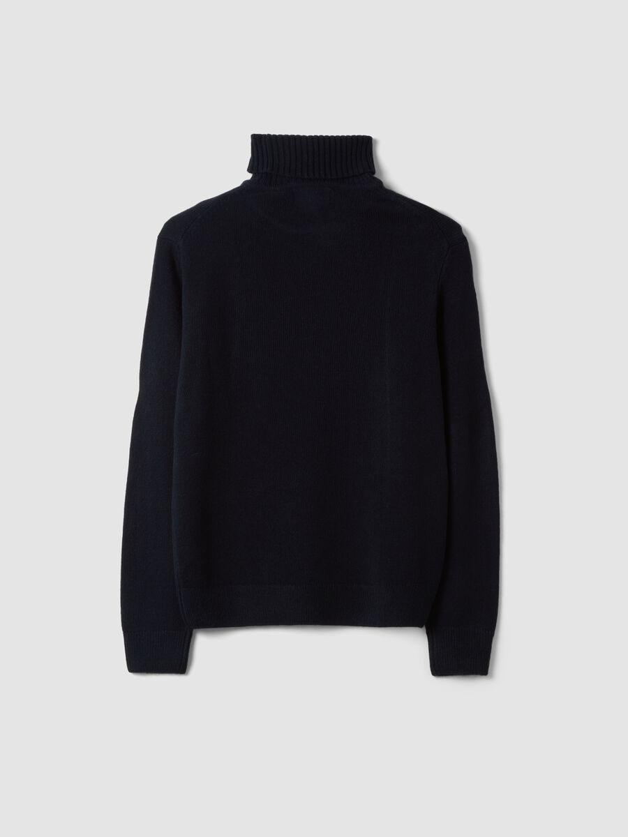Maglia blu a dolcevita regular fit in jersey knit_2