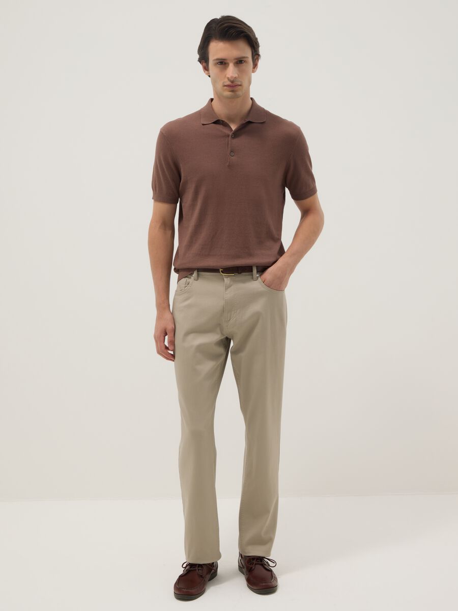 Brown pure cotton polo regular fit_2