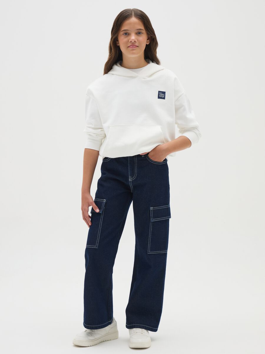 Girls' pure cotton blue regular fit jeans_1