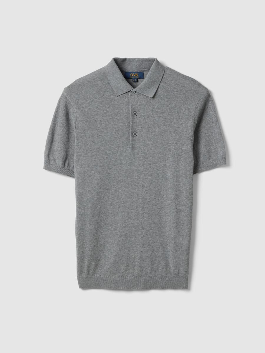Grey pure cotton polo shirt regular fit_0