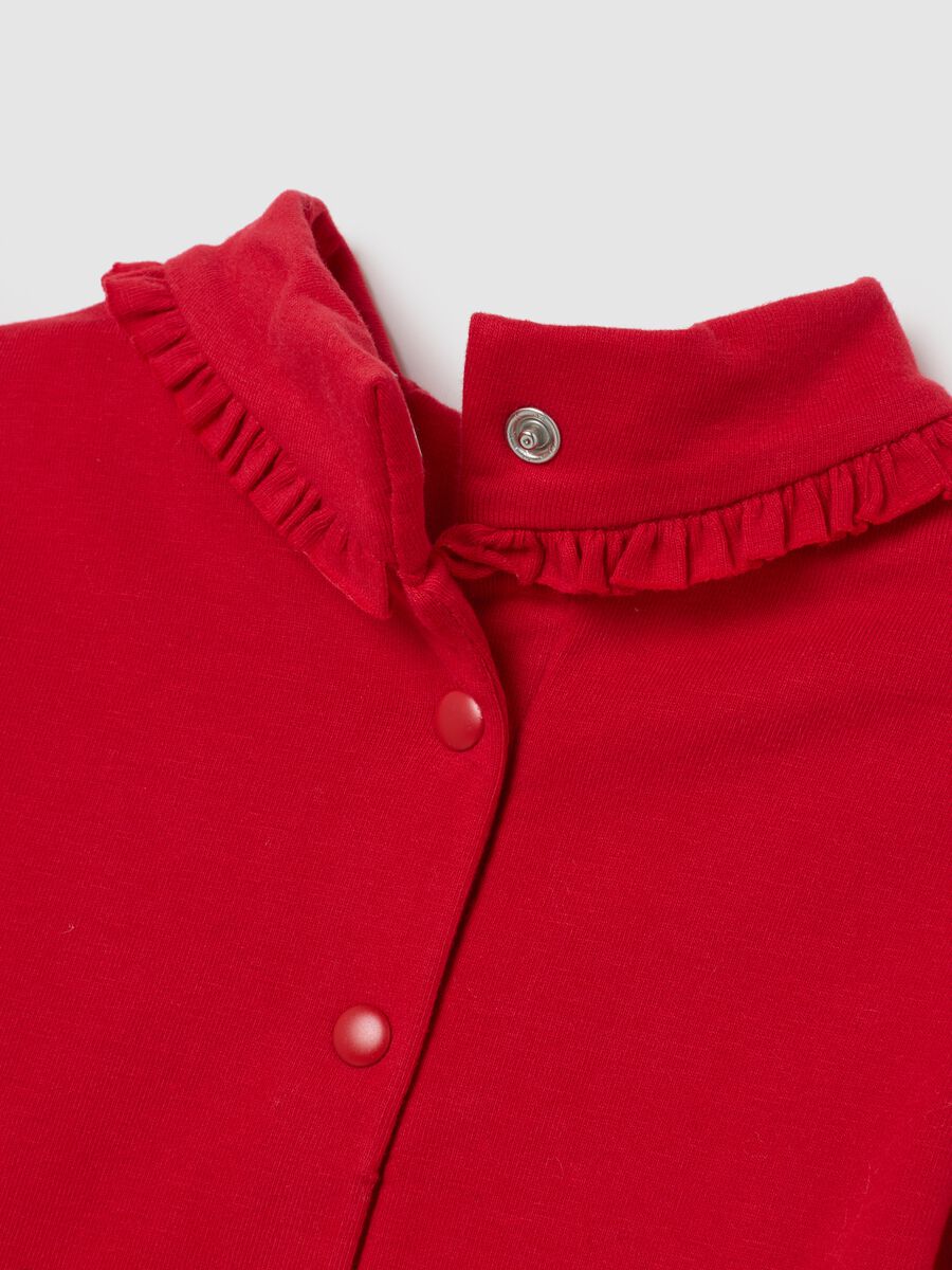 Red stretch cotton girl's top_3